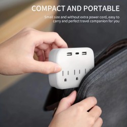 Customize Multi Plug Outlet Extender With USB, Electrical Wall Outlet Splitter With 3 USB Ports (1 USB C) And 3 Outlet