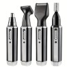 Customize 4-in-1 Beard, Ear & Nose Hair Trimmer Kit for Men - Painless Electric Nose Hair Rechargeable Waterproof Cordless