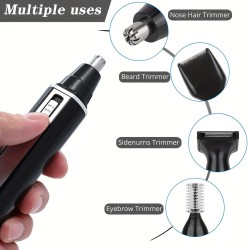 Customize 4-in-1 Beard, Ear & Nose Hair Trimmer Kit for Men - Painless Electric Nose Hair Rechargeable Waterproof Cordless