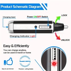 Customize 4-in-1 Beard, Ear & Nose Hair Trimmer Kit for Men - Painless Electric Nose Hair Rechargeable Waterproof Cordless