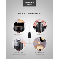 Customize Mini Electric Coffee & Spice Grinder, Professional One-Touch Grinding, Ultrafine Grind, Portable & Stainless Steel