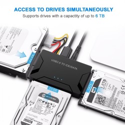 Customize USB 3.0 To SATA IDE Adapter, Universal Hard Drive Reader Adapter Kit For 2.5/3.5 Inch SATA And IDE HDD SSD