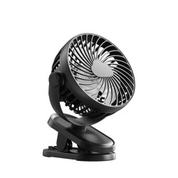 Customize Mini Clip-on Fan, USB Rechargeable Portable Fan with 1200mAh Battery, 3 Wind Speeds, 360° Rotation